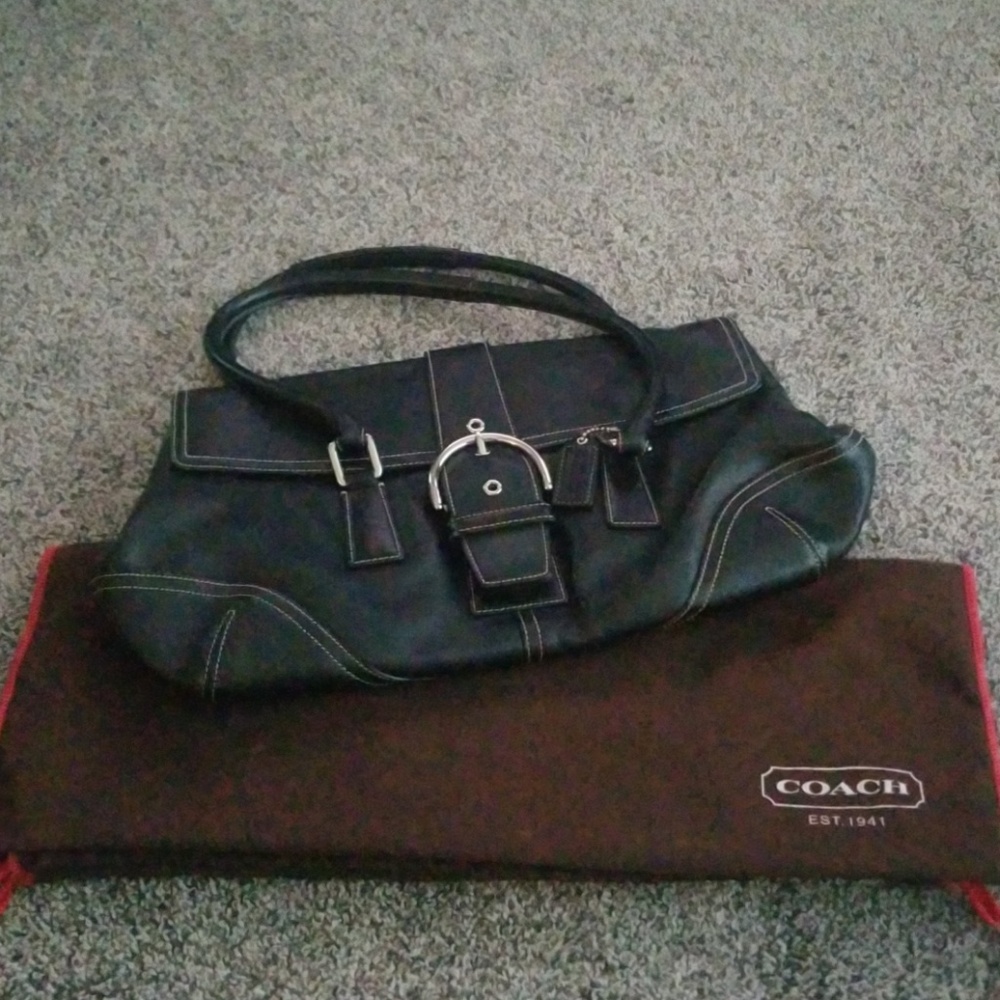 Coach leather bag with buckle detail